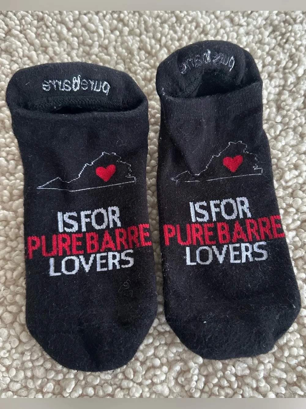 Pure Barre by tavi sticky grip low rise socks black SM VA Virginia